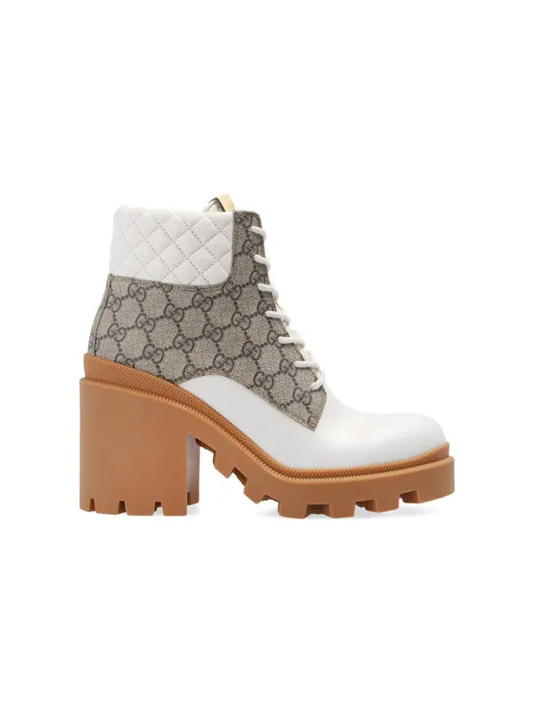 Кроссовки gg ankle boot 'beige' Gucci — изображение 2 из 4, бежевый/белый