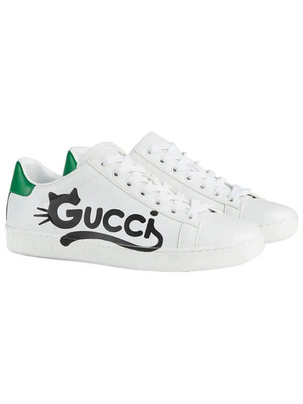 Кроссовки ace 'kitten logo' Gucci — изображение 2 из 4, белый