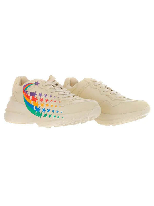 Кроссовки rhyton 'white rainbow' Gucci — изображение 2 из 4, белый/мульти