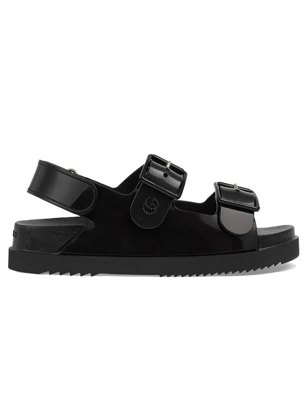 Сандалии mini double g sandal 'black rubber' Gucci — изображение 2 из 4, черный