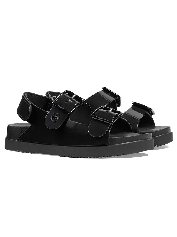 Сандалии mini double g sandal 'black rubber' Gucci — изображение 3 из 4, черный