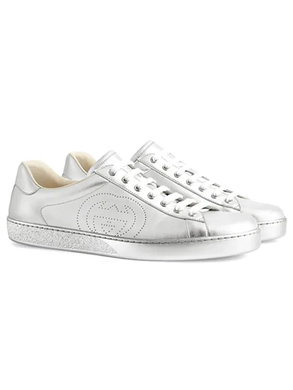 Кроссовки ace 'metallic silver' Gucci — изображение 2 из 4, металлик серебристый