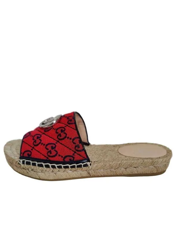 Сандалии gg matelass canvas espadrille sandal 'red' Gucci — изображение 1 из 4, красный