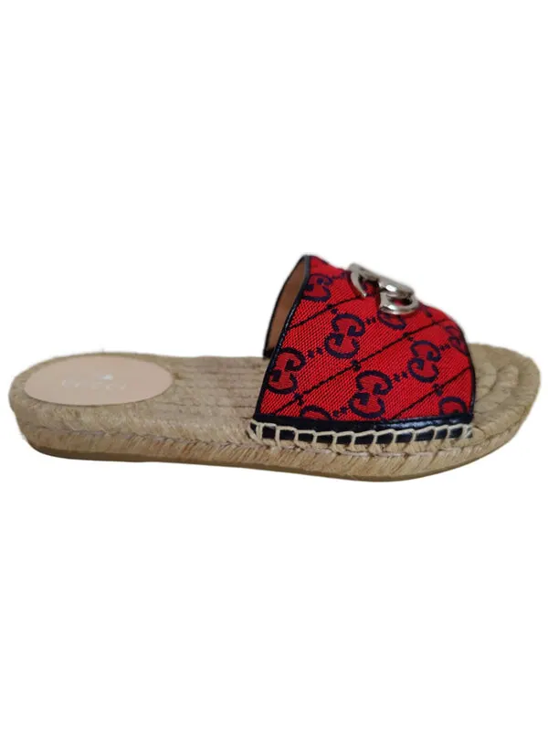 Сандалии gg matelass canvas espadrille sandal 'red' Gucci — изображение 2 из 4, красный
