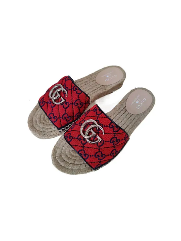 Сандалии gg matelass canvas espadrille sandal 'red' Gucci — изображение 3 из 4, красный