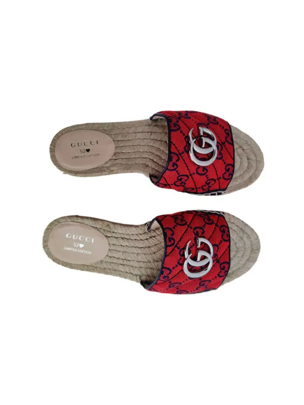 Сандалии gg matelass canvas espadrille sandal 'red' Gucci — изображение 4 из 4, красный