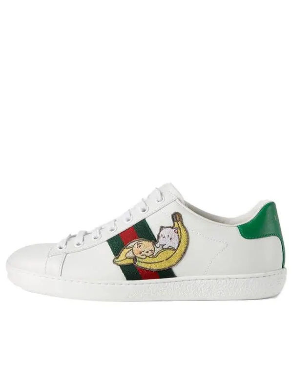 Кроссовки ace 'bananya' Gucci — изображение 2 из 3, белый/зеленый/красный