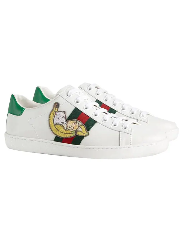 Кроссовки ace 'bananya' Gucci — изображение 3 из 3, белый/зеленый/красный