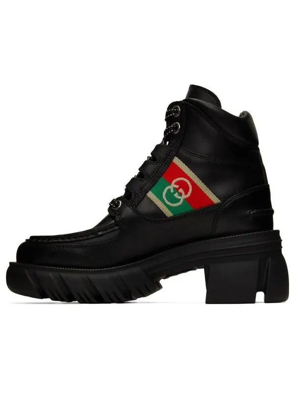 Кроссовки interlocking lace-up boots 'black' Gucci — изображение 1 из 4, черный