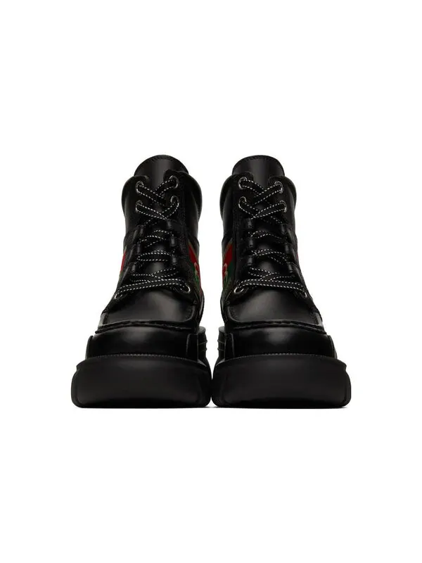 Кроссовки interlocking lace-up boots 'black' Gucci — изображение 3 из 4, черный