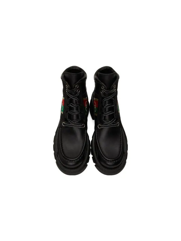 Кроссовки interlocking lace-up boots 'black' Gucci — изображение 4 из 4, черный