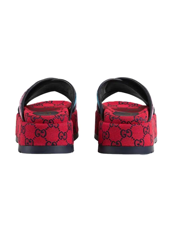 Сандалии gg platform sandal 'multicolor' Gucci — изображение 4 из 4, красный/синий/розовый