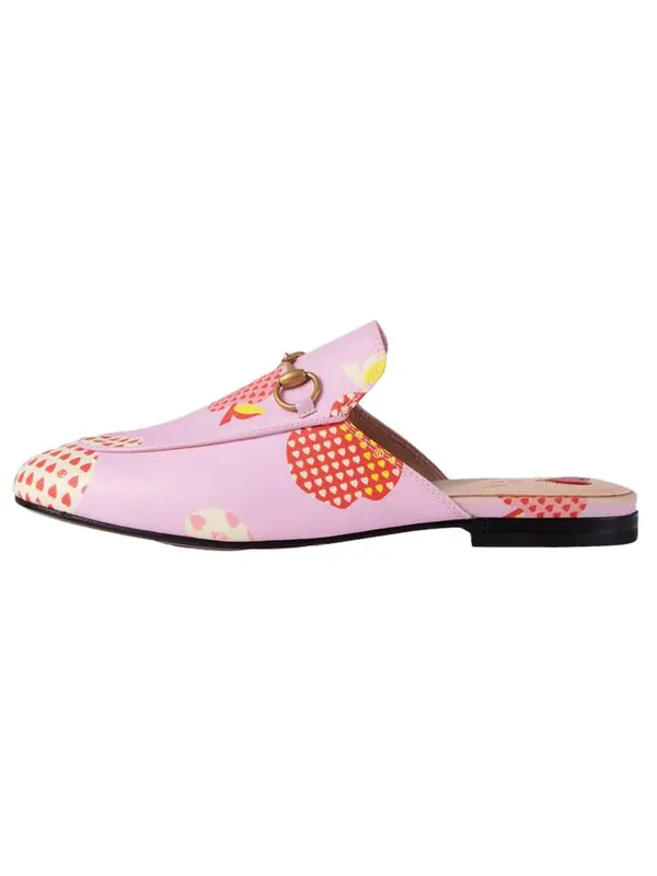 Тапочки princetown slippers 'pink orange' Gucci — изображение 2 из 4, розовый/оранжевый