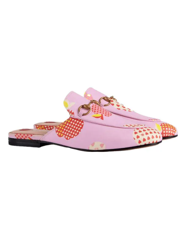 Тапочки princetown slippers 'pink orange' Gucci — изображение 3 из 4, розовый/оранжевый