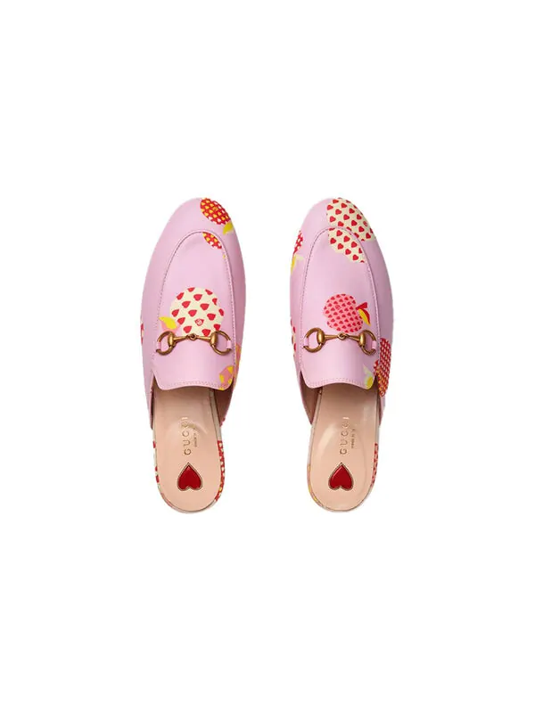 Тапочки princetown slippers 'pink orange' Gucci — изображение 4 из 4, розовый/оранжевый