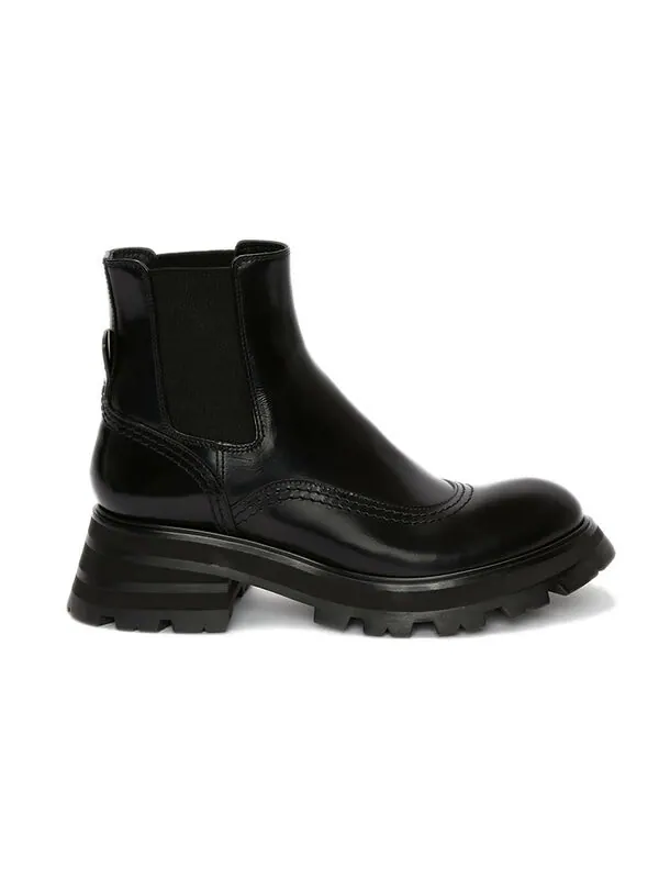 Кроссовки leather chelsea ankle boots 'black' Alexander Mcqueen — изображение 2 из 4, черный