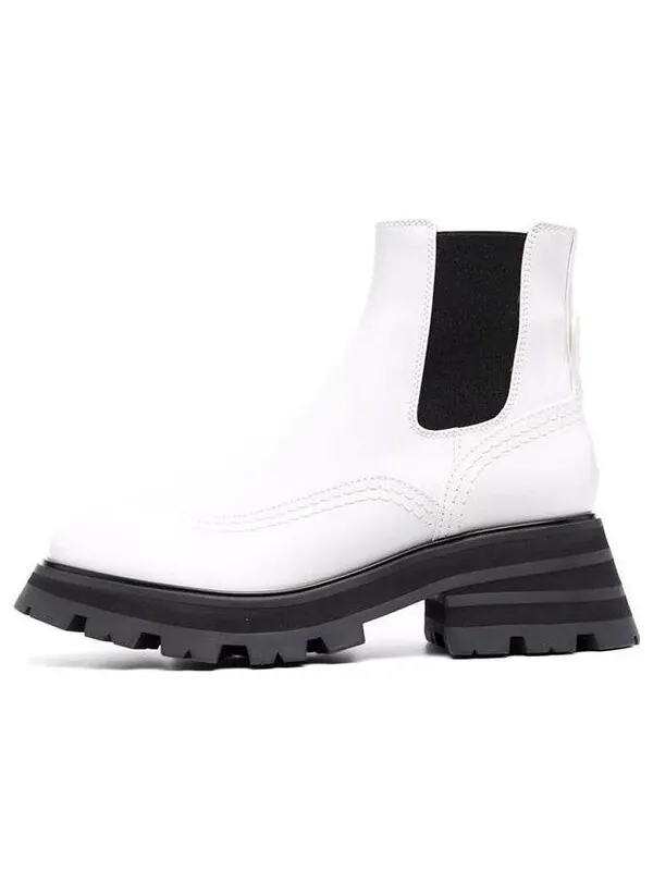 Кроссовки leather chelsea ankle boots 'white black' Alexander Mcqueen — изображение 1 из 4, белый