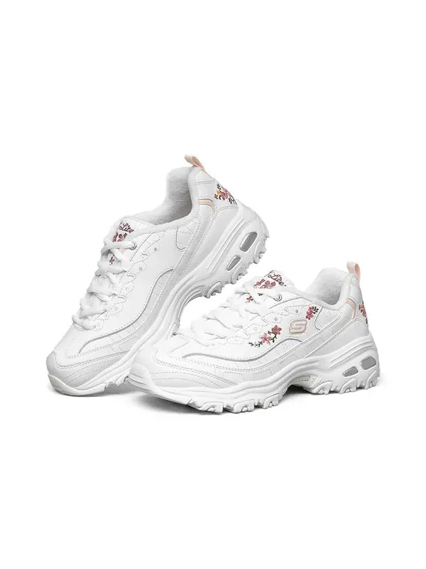 Кроссовки d'lites 1.0 'white floral' Skechers — изображение 3 из 4, белый/розовый