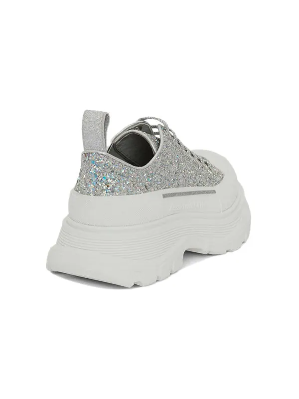 Кроссовки tread slick glitter low sneaker 'silver' Alexander Mcqueen — изображение 4 из 4, серебристый/белый