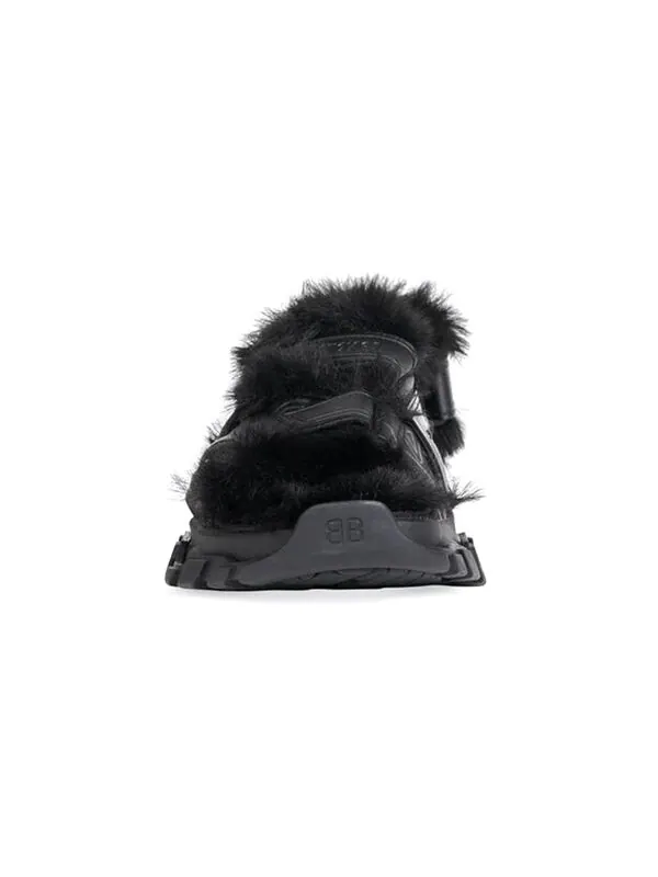 Сандалии track sandals 'fake fur black' Balenciaga — изображение 3 из 4, черный