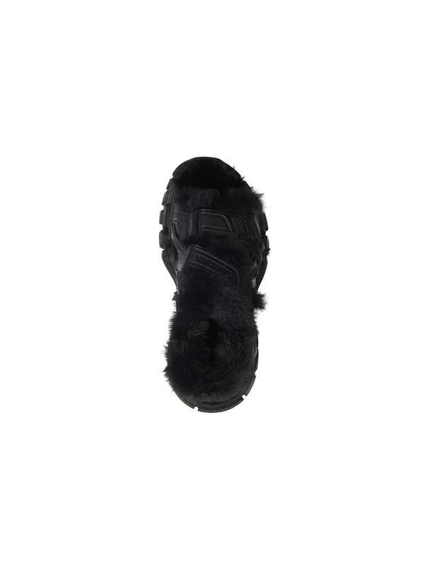 Сандалии track sandals 'fake fur black' Balenciaga — изображение 4 из 4, черный