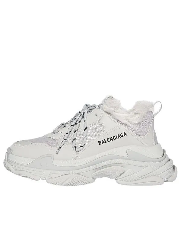 Кроссовки triple s sneaker 'faux fur - grey' Balenciaga — изображение 1 из 4, серый