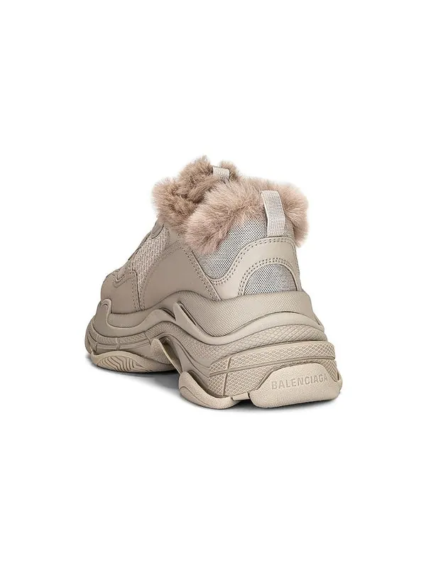 Кроссовки triple s 'fake fur - beige' Balenciaga — изображение 3 из 4, бежевый/черный
