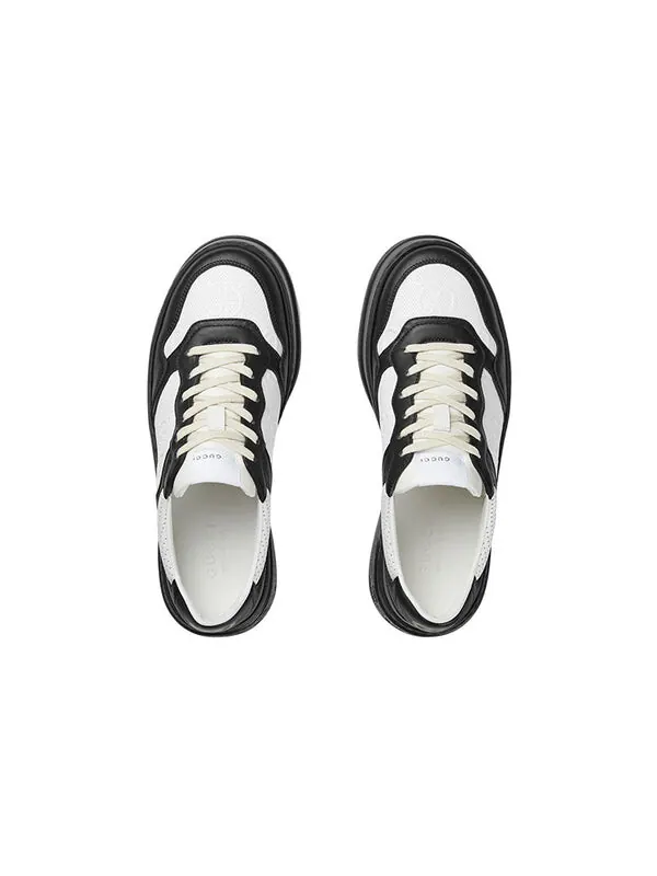 Кроссовки gg embossed sneaker 'black white leather' Gucci — изображение 3 из 4, черный/белый