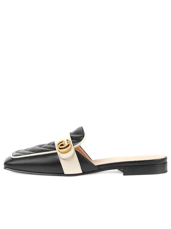 Сандалии double g slide sandal 'black' Gucci — изображение 1 из 4, черный/белый