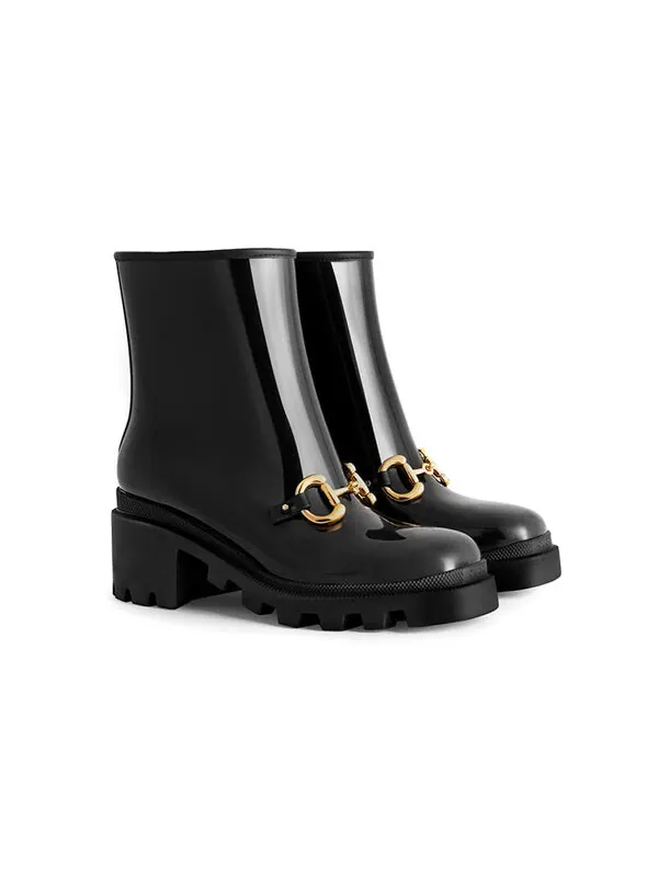 Кроссовки horsebit ankle boot 'black' Gucci — изображение 2 из 4, черный