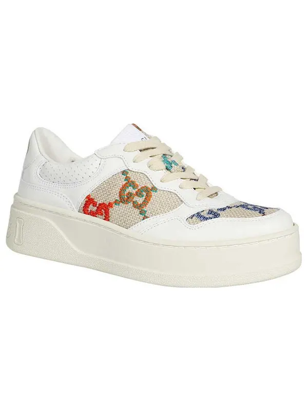 Кроссовки gg sneaker 'multicolor embroidered' Gucci — изображение 4 из 4, белый/мульти