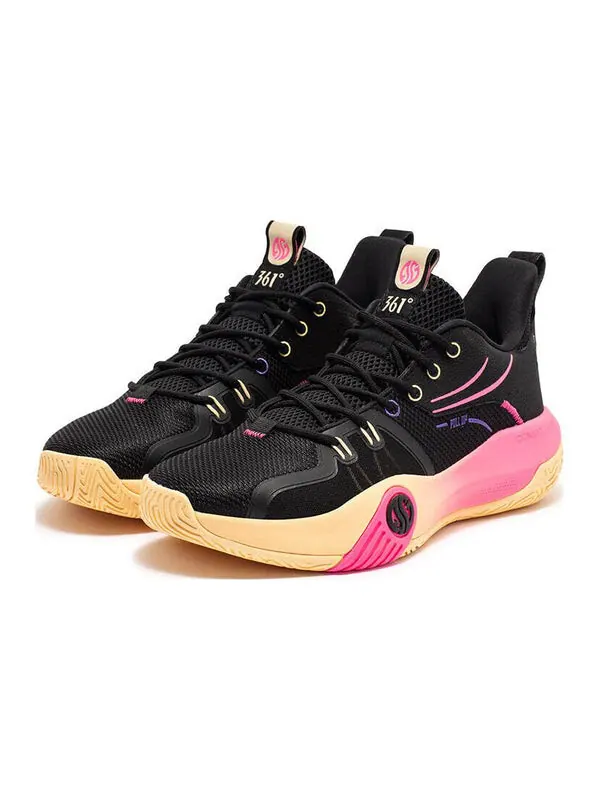 Кроссовки ag pull up aaron gordon 'california sunset' 361 Degrees — изображение 2 из 4, черный/желтый/розовый