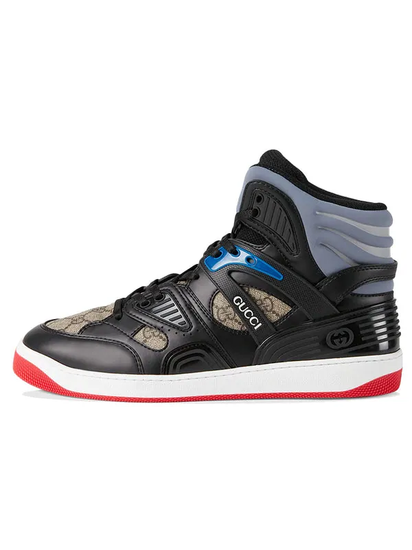Кроссовки basket high 'black demetra red' Gucci — изображение 2 из 4, черный/красный
