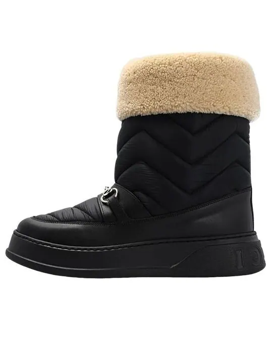 Кроссовки chevron boot with horsebit 'black' Gucci — изображение 1 из 1, черный