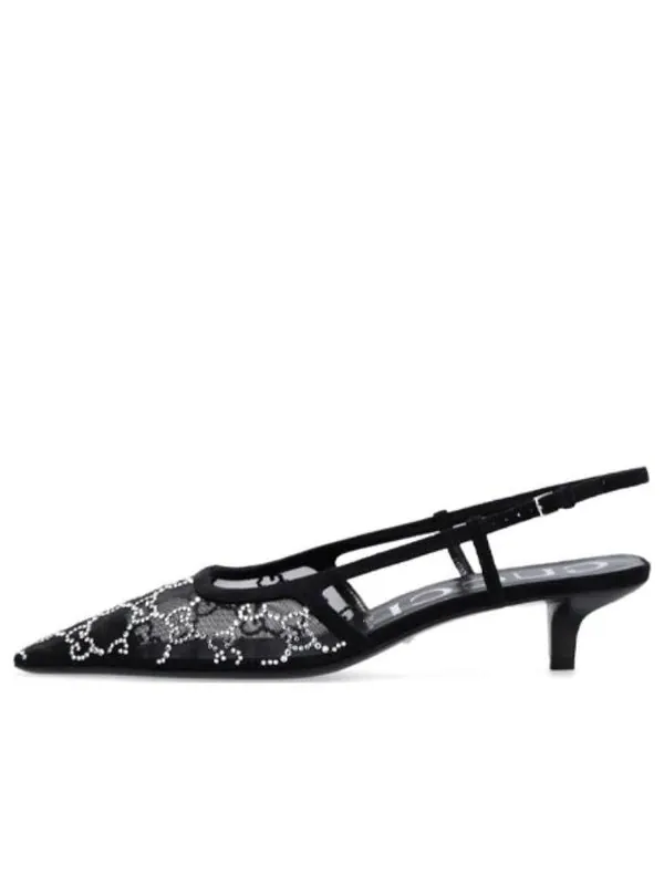 Сандалии gg slingback pump 'black' Gucci — изображение 1 из 4, черный