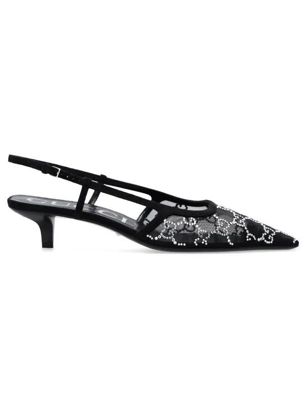 Сандалии gg slingback pump 'black' Gucci — изображение 2 из 4, черный