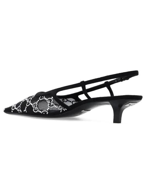 Сандалии gg slingback pump 'black' Gucci — изображение 3 из 4, черный