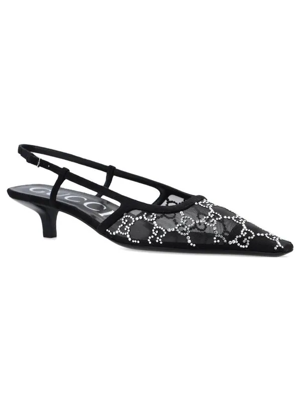 Сандалии gg slingback pump 'black' Gucci — изображение 4 из 4, черный
