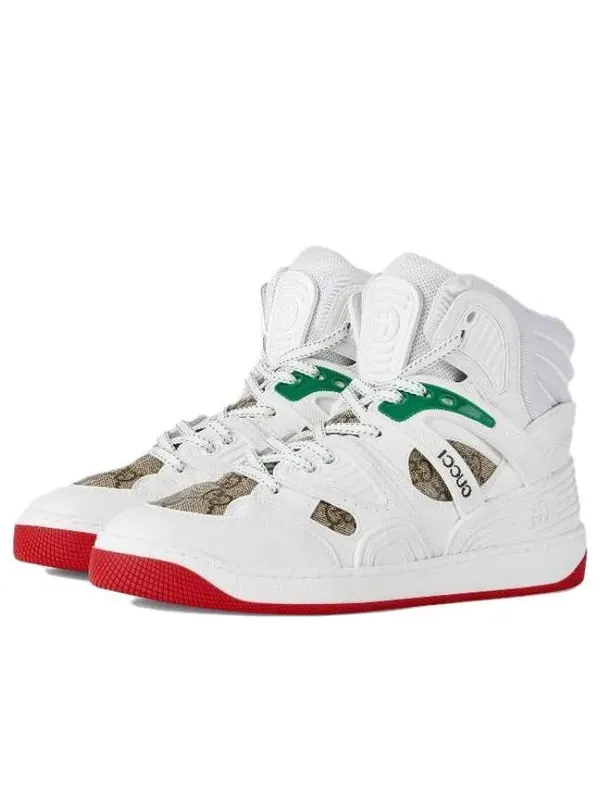 Кроссовки basket high 'white demetra red' Gucci — изображение 1 из 4, белый/красный