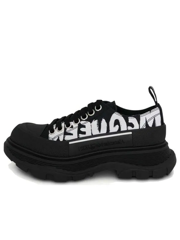 Кроссовки tread slick low lace up canvas graffiti 'black white' Alexander Mcqueen — изображение 1 из 4, черный/белый