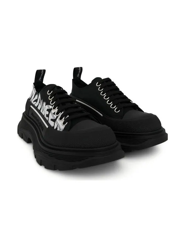 Кроссовки tread slick low lace up canvas graffiti 'black white' Alexander Mcqueen — изображение 3 из 4, черный/белый