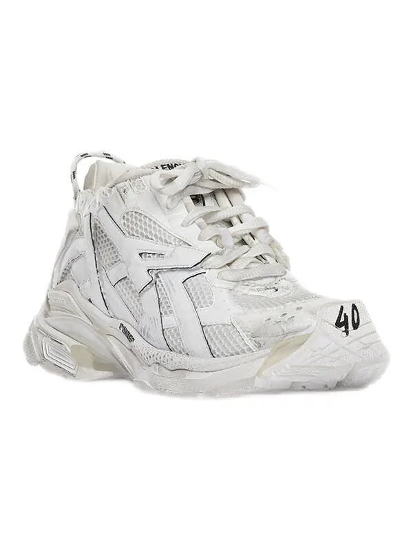 Кроссовки runner sneaker 'worn-out white' Balenciaga — изображение 2 из 4, белый/черный