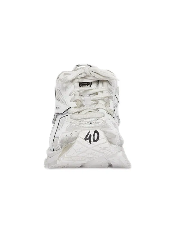 Кроссовки runner sneaker 'worn-out white' Balenciaga — изображение 3 из 4, белый/черный