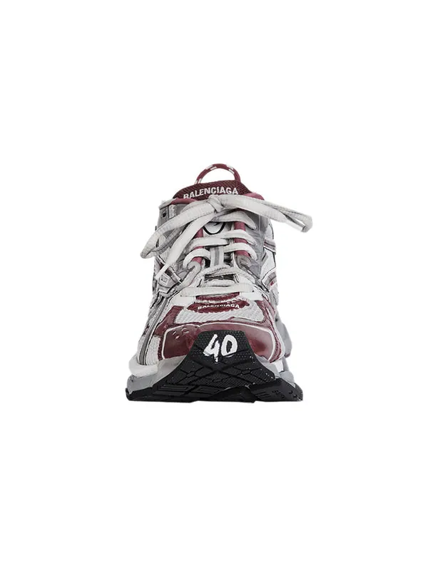 Кроссовки runner sneakers 'grey burgundy mesh and nylon' Balenciaga — изображение 3 из 4