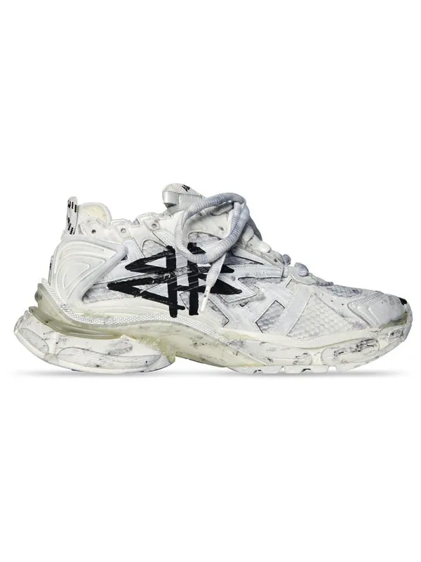 Кроссовки runner graffiti 'white' Balenciaga — изображение 2 из 4, белый