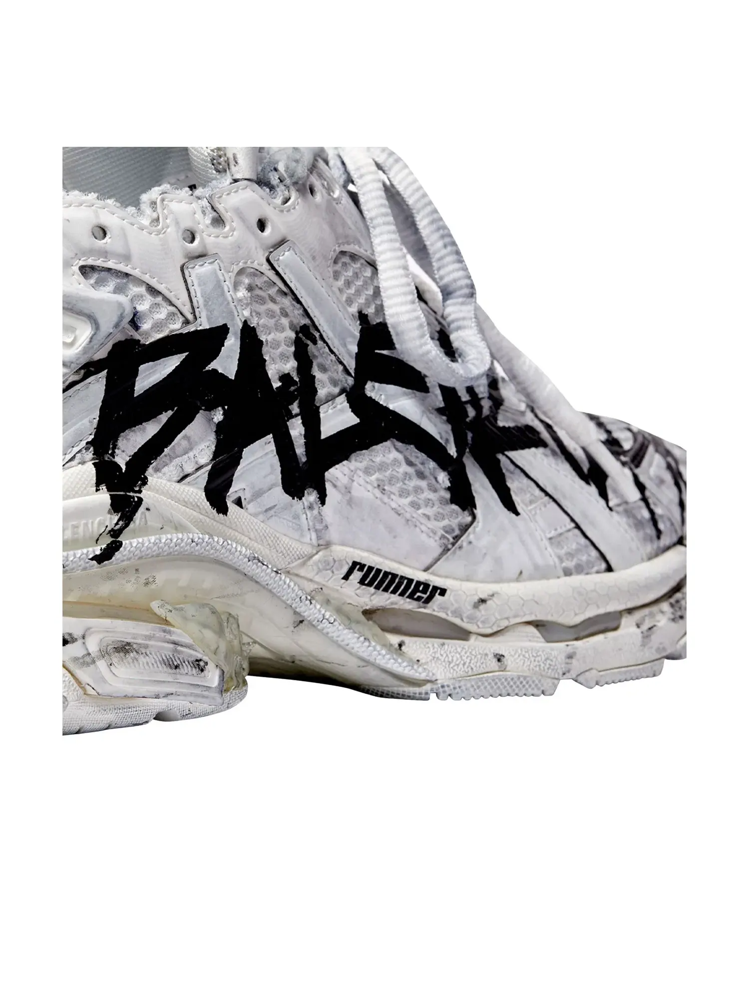 Мужские кроссовки с принтом Graffiti Balenciaga Runner — изображение 5 из 7, белый