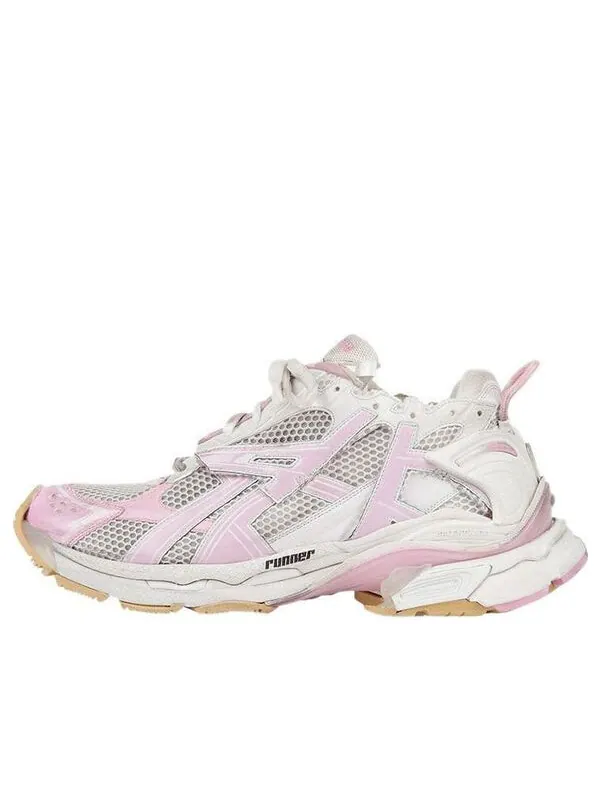 Кроссовки runner sneakers 'white baby pink mesh and nylon' Balenciaga — изображение 1 из 4, белый/коричневый/розовый