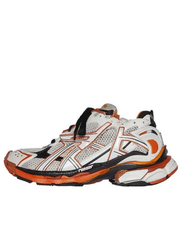 Кроссовки runner sneakers 'white orange black' Balenciaga — изображение 1 из 4, белый/оранжевый/черный