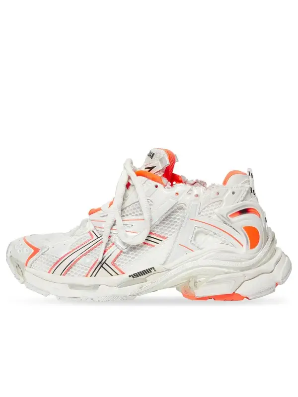 Кроссовки runner sneakers 'white fluo orange mesh and nylon' Balenciaga — изображение 1 из 4, белый/оранжевый/черный