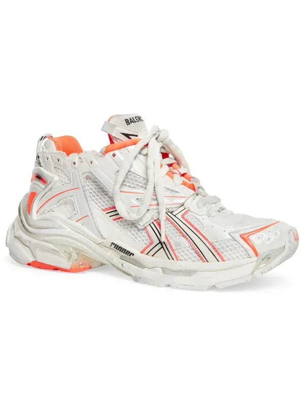 Кроссовки runner sneakers 'white fluo orange mesh and nylon' Balenciaga — изображение 2 из 4, белый/оранжевый/черный